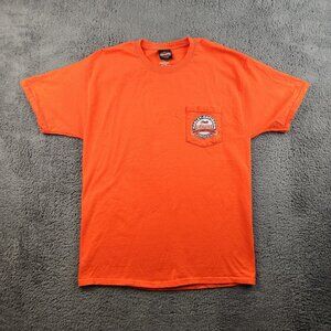Harley-Davidson Motorcycles Shirt Men's Large Orange Twin Cities Minneapolis, MN